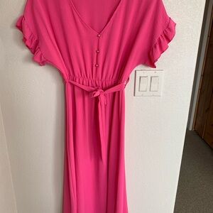 Bright pink very lightweight empire style dress size M, purchased in Portugal